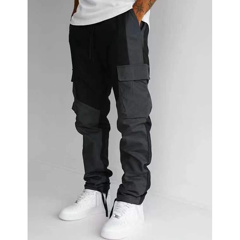Men's Cargo Pants Cargo Trousers Pocket Color Block Comfort Breathable Outdoor Daily Going out Fashion Casual Black