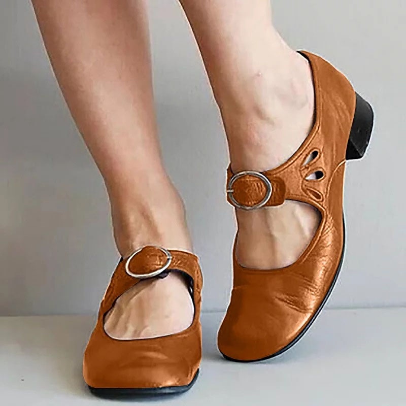 Women's Vintage Mary Jane Shoes with Buckle Strap – Retro Comfort Low-Heel Shoes for Everyday Casual Wear2
