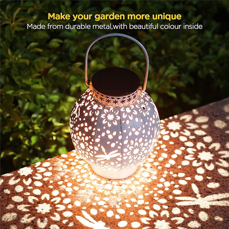 LED Solar Lantern for Outside Vintage Metal Solar Lamps Waterproof Hanging Garden Decoration Solar Lights for Christmas Veranda3