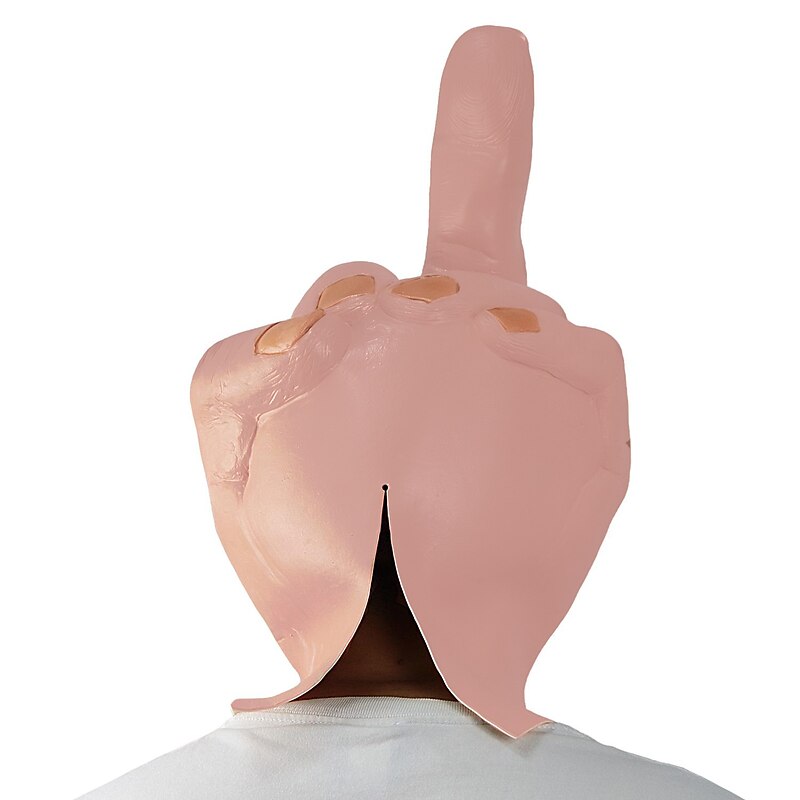 Middle Finger Halloween Mask Halloween Props Creepy Fingers Carnival Mask Funny Scary Costume Adults' Men's Women's Halloween Carnival Mardi Gras Easy Halloween Costumes Dress Up2