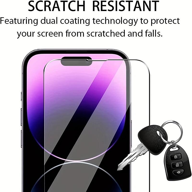2 pcs Screen Protector For Apple iPhone 16 iPhone 15 Pro Max Plus iPhone 15 14 Pro Max Tempered Glass 9H Hardness Anti Bubbles Anti-Fingerprint High Definition 3D Touch Compatible4