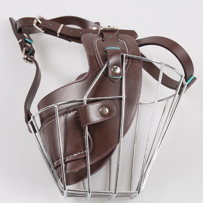 Dog Mouth Cover Pet Mouth Cover Stainless Steel Mouth Cover Anti barking and Anti biting Adjustable Large Dog Mesh Dog Mask4