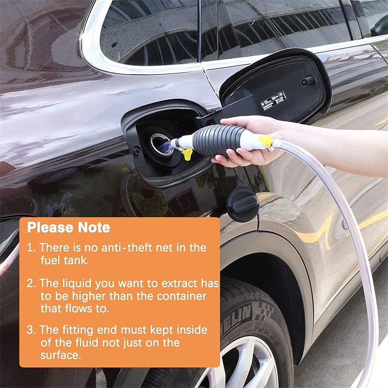 StarFire 1PC Car Fuel Gas Hand Primer Manual Pump Fuel Line Pump Fuel Pumps Car Tool Transfer Primer for Gas Petrol Diesel Oil Liquid Water with Valve Clips3