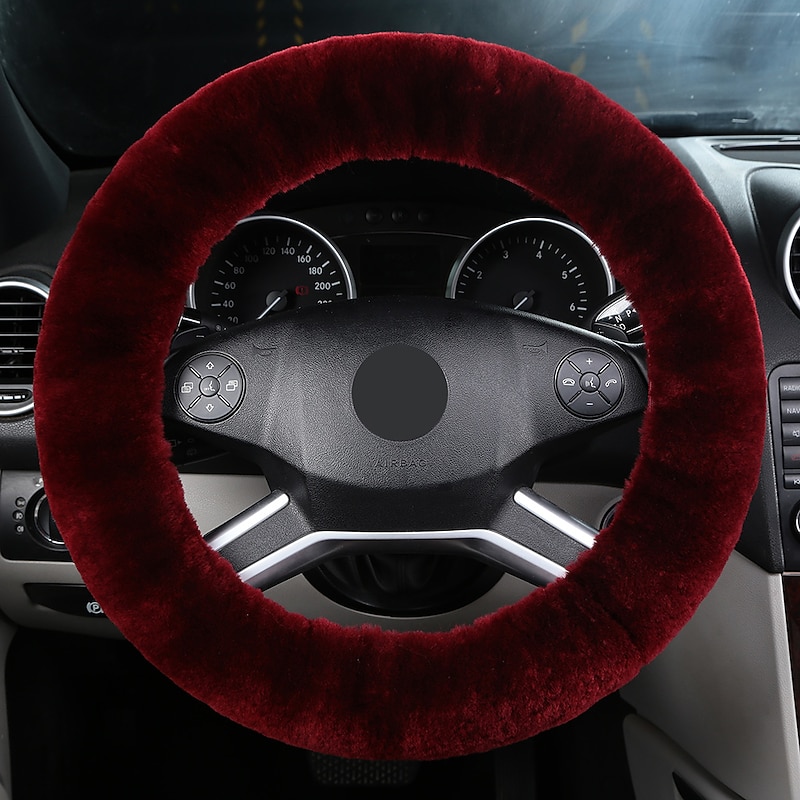 Wool Fur Soft Car Steering Wheel Cover Guard Truck Car Accessory Protector for Universal Steering Wheel 35CM-43CM Anti-Slip Comforting and Luxurious Soft Texture3