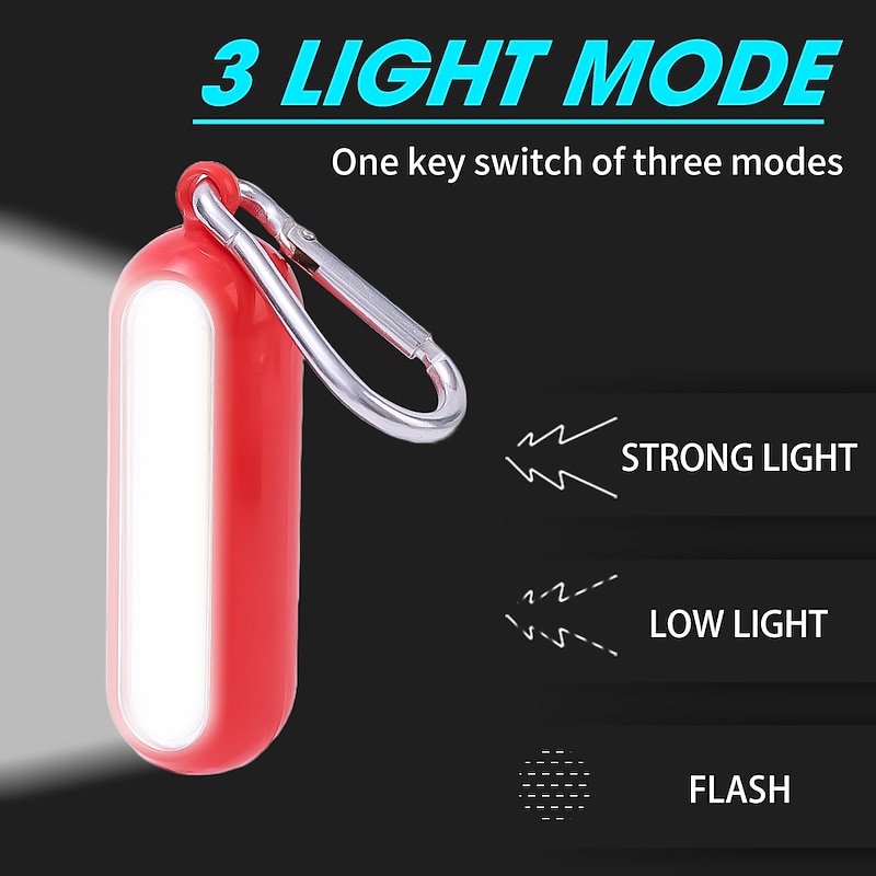 Portable Mini COB LED Keychain Pocket Flashlight 3 Modes LED Flashlight Battery Powered Outdoor Camping Hiking Fishing Torch2