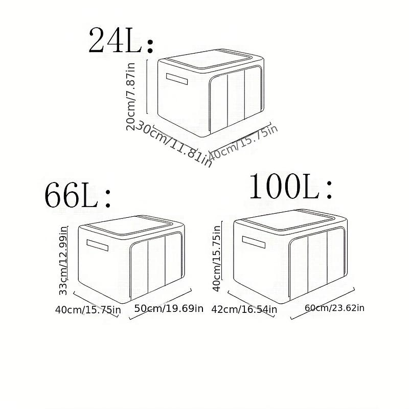 1pc Large Capacity Clothes Storage Box, Dustproof Clothing Quilt Organizer, Foldable Container For Dorm, Home3