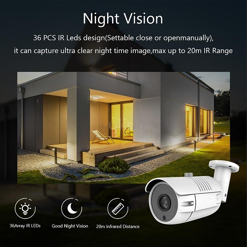 2MP Analog Security Camera HD 1080P Surveillance Camera with Night VisionIndoor Outdoor Weatherproof for Home Video Surveillance Pal System3