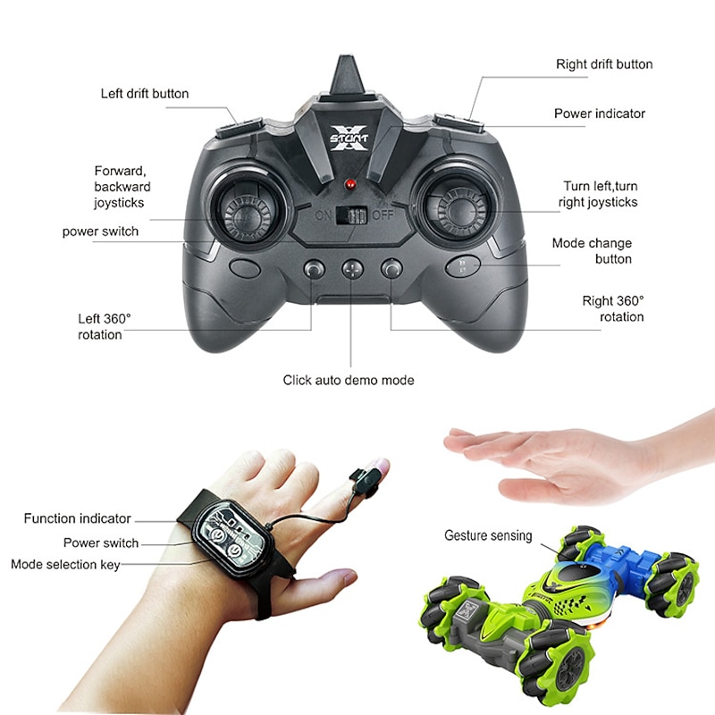 Mini Remote Control Car Special Effects Twist Car Gesture Sensing Toy Car Four-Wheel Drive Off-Road Climbing Car Rc4
