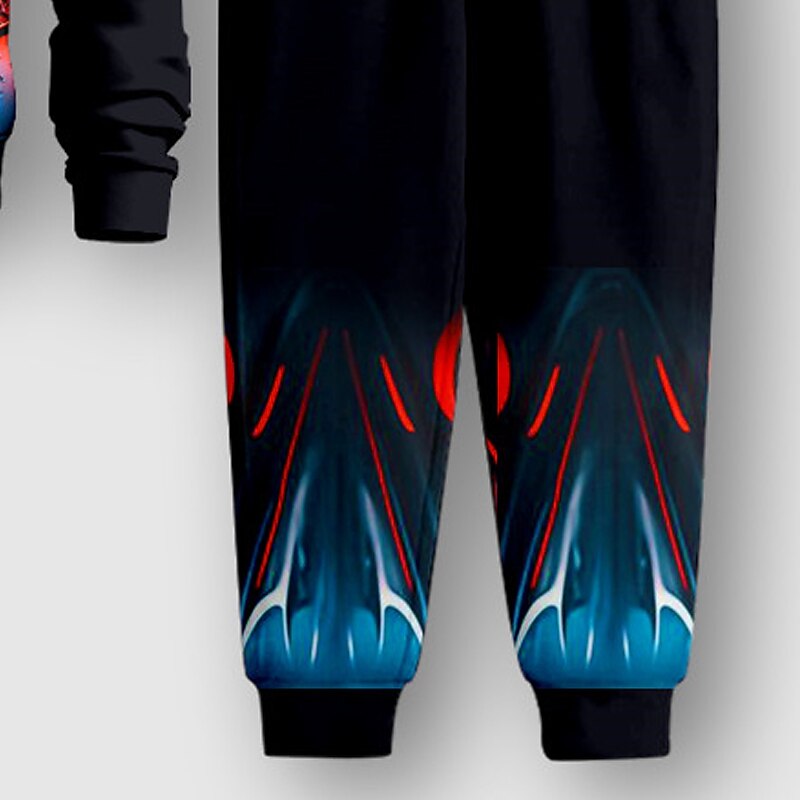 Boys 3D Graphic Car Sweatshirt & Sweatpants Set Set Long Sleeve 3D Printing Fall Winter Active Fashion Cool Kids 3-12 Years Crew Neck Outdoor Vacation Street Regular Fit4