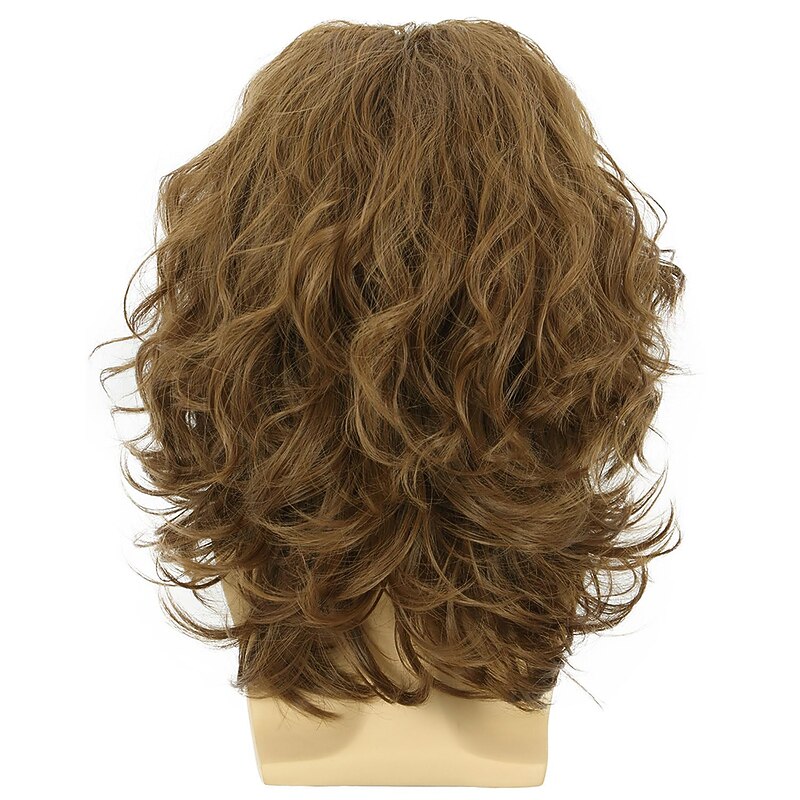 California 70s 80s Rocker Wig Men Women Long Curly Brown Carnival Costume Wig Halloween Wigs3