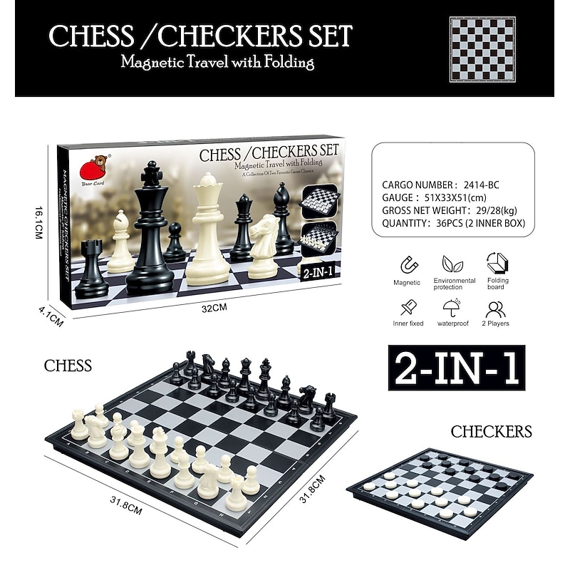 Science and Education International Chess Primary School Student Competition Dedicated Magnetic Folding Game Chess Cross border Puzzle Puzzle Toys