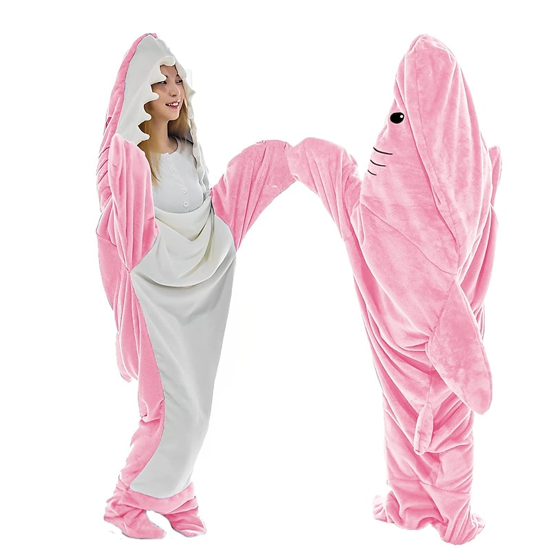 Shark Blanket Kigurumi Pajamas Sofa Blanket for Adults' Unisex Cute Christmas Halloween Carnival Easy Halloween Costumes3
