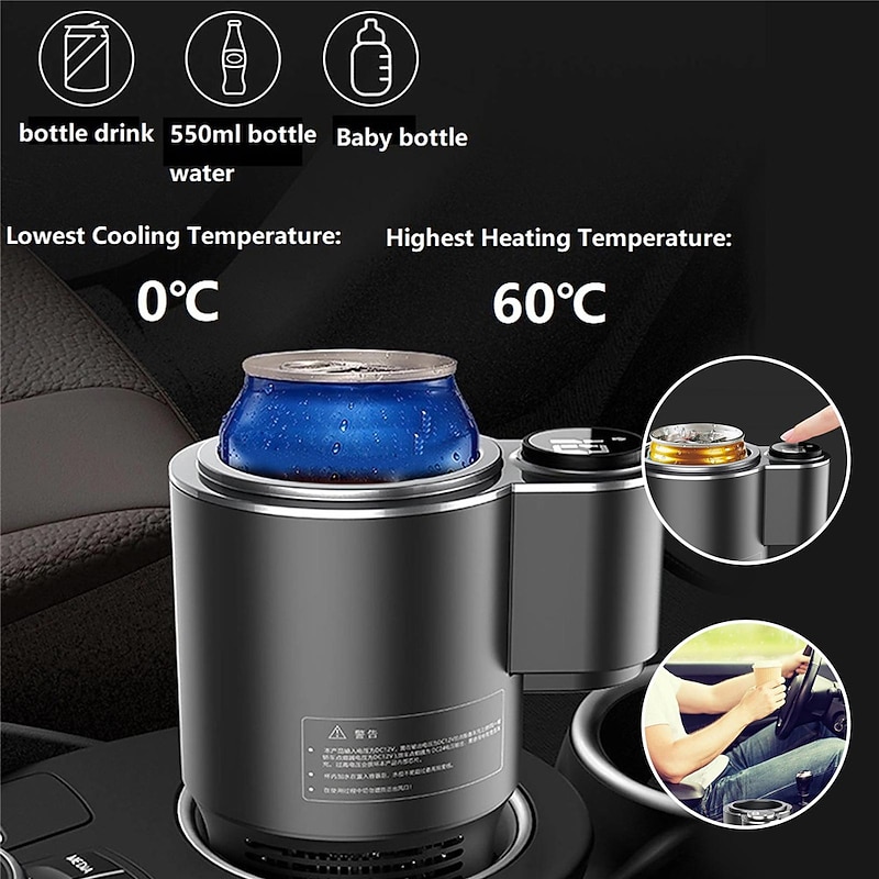 Smart Temperature Control Car Stainless Steel Cup Outdoor Travelling Portable Mini Auto Refrigerator 12V Fast Cooling Heating Cup for Coffee Beer Milk and Travel Mug3