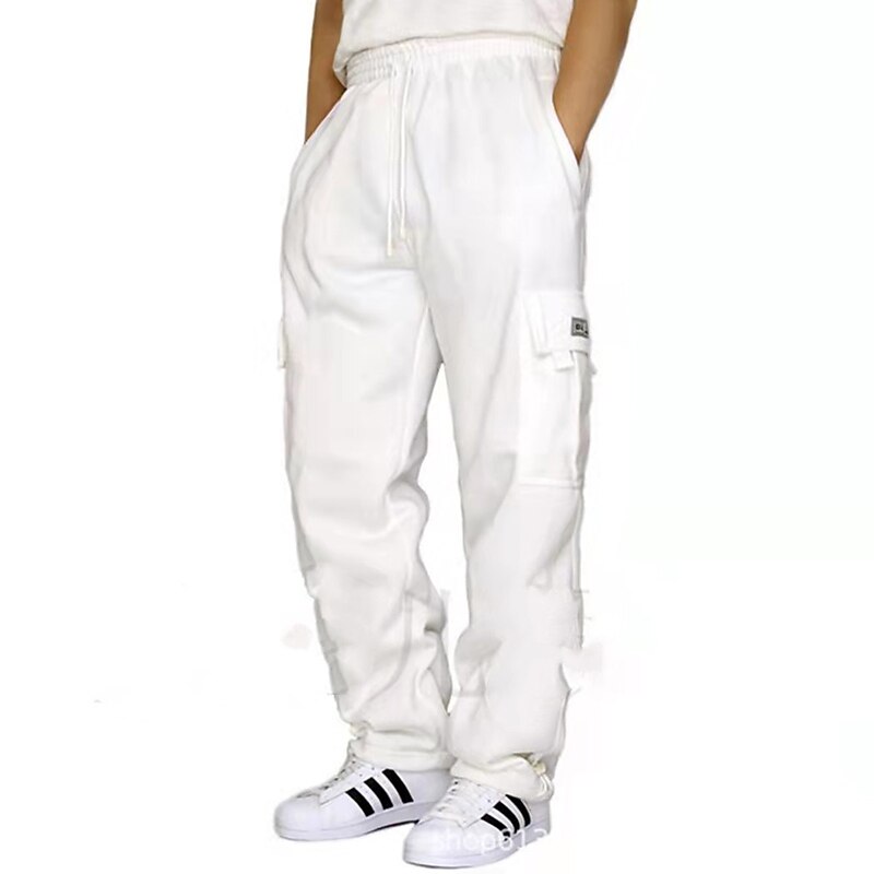 Men's Sweatpants Joggers Trousers Cargo Sweatpants Pocket Plain Comfort Breathable Outdoor Daily Going out Fashion Casual Dark Khaki Black4