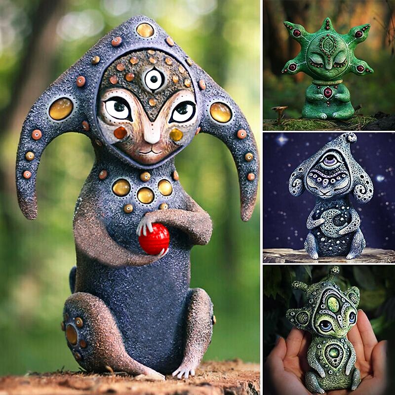 Funny Resin Figurines Space Alien Garden Decoration Statue Fantasy World Decoration Villa Home Decor Figurines Decoartion Crafts