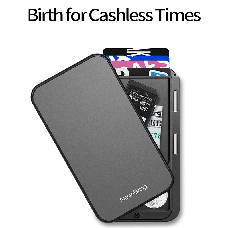 Card Holder Mens Purse Carbon Fiber Minimalist Rfid Wallets for Credit Cards Bank Business ID Card Holder Case Cards Boxs Change Coin Holders Metal Walet3