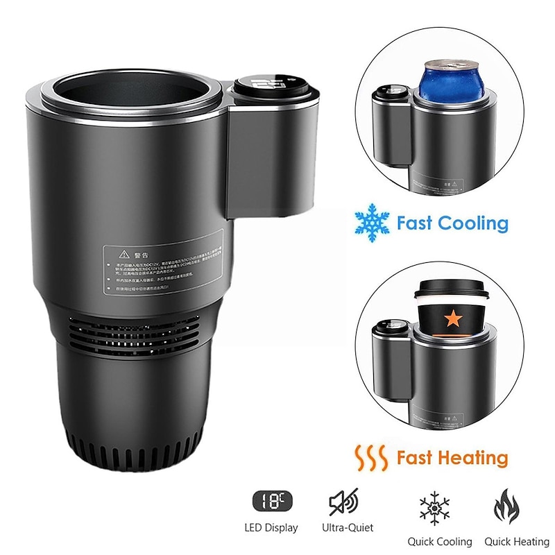 Smart Temperature Control Car Stainless Steel Cup Outdoor Travelling Portable Mini Auto Refrigerator 12V Fast Cooling Heating Cup for Coffee Beer Milk and Travel Mug2