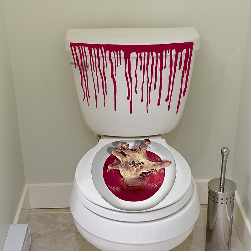 Halloween Sticker, Wizardry Blood Hand Print Horror Decoration, Wall Decal Wall Toilet Sticker Wall Decal Sticker2
