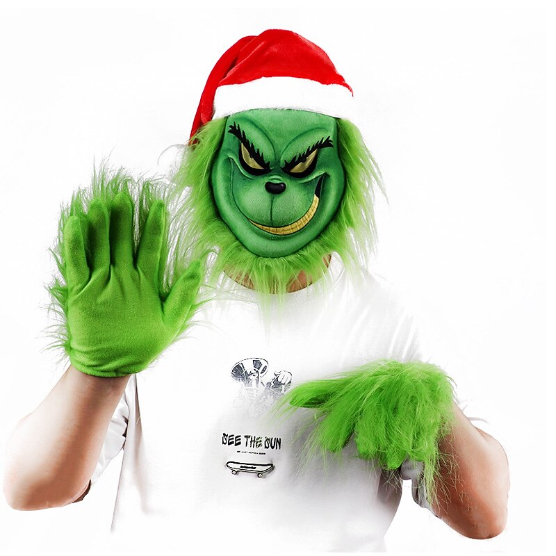 Gloves Mask Santa Hat Unisex Cute Christmas Christmas Eve Teen Adults' Party Polyester Gloves Mask Hat