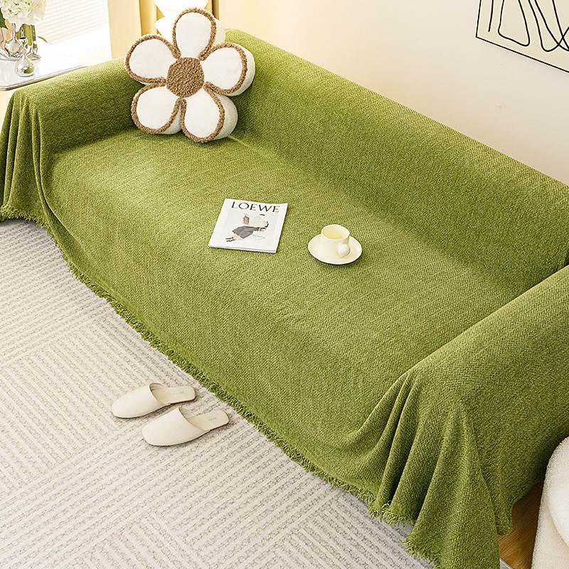 Chenille Sofa Cover Couch Cover Sage Green Couch Protector  Sofa Blanket Sofa Throw Cover for Couches Washable Sectional Sofa Couch Covers for Dogs2
