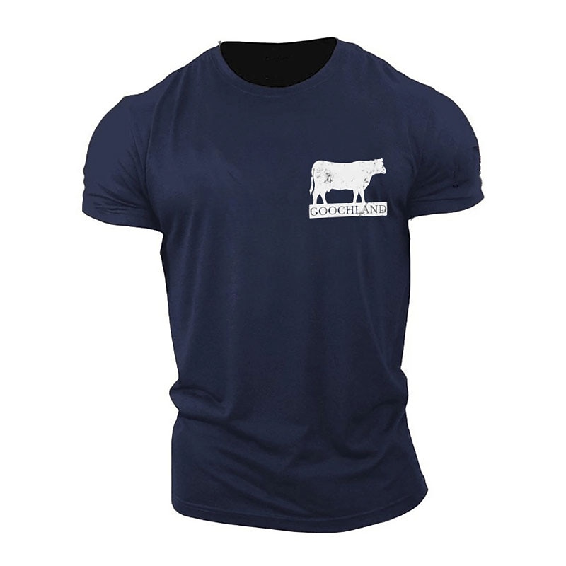 Men's Animal Cow Graphic Prints T shirt Graphic Tee Casual Style Classic Style Tee Top Short Sleeve T shirt Crew Neck Shirt Fashion Designer Classic Outdoor Street Sport Light Blue Black Pink Summer3