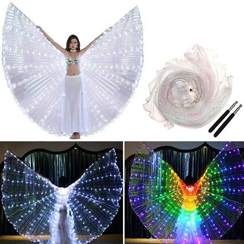 LED Butterfly Glowing Wing Dance Colorful Lighting Glow In the Dark Cloak Performance Costumes with Telescopic Festival Party Carnival Decor Prop4