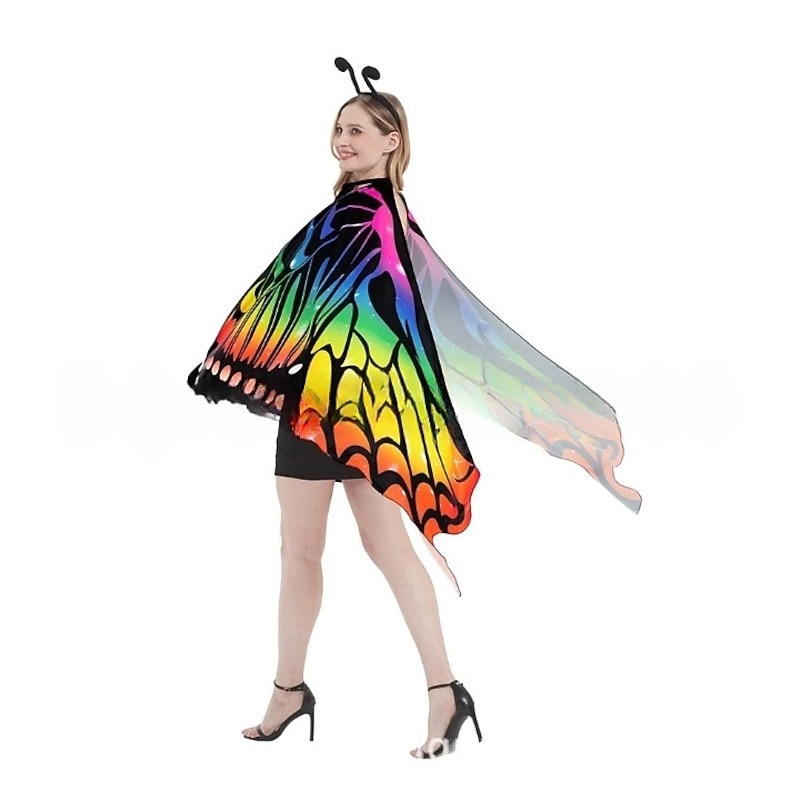 Butterfly Halloween Wings Mask Headband Carnival Costume Rainbow Funny Costume Adults' Women's Halloween Carnival Mardi Gras Party Pride Parade Pride Month Easy Halloween Costumes Dress Up2