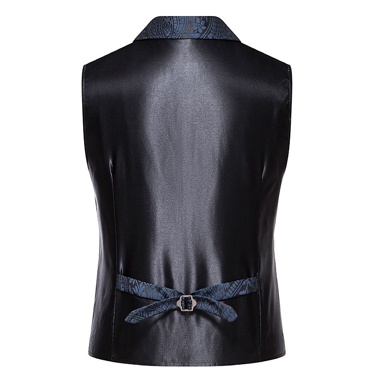 Men's Vest Waistcoat Outdoor Daily Wear Vacation Going out Fashion Basic Fall & Winter Button Polyester Warm Plain Single Breasted Lapel Regular Fit Black White Red Blue Vest2