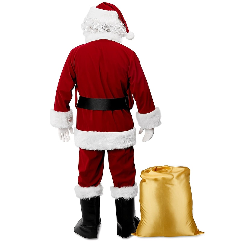 Santa Suit Christmas Santa Claus Costume for Men's Adults Cosplay Costume 9PCS Outfit2