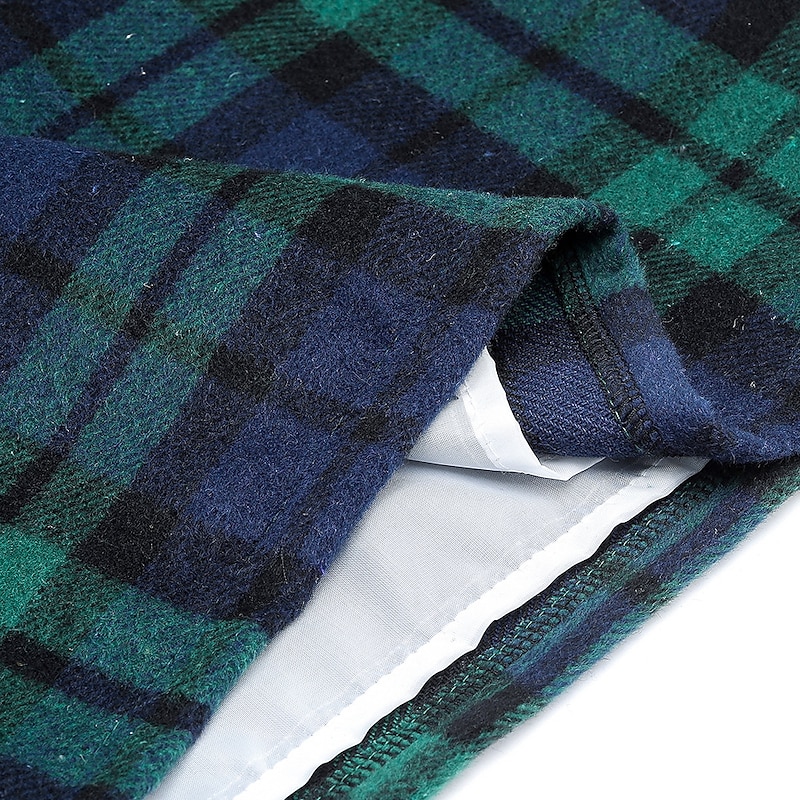 Women's Skirt Bodycon Fashion Casual Mini High Waist Skirts Plaid Print Vacation Street Sapphire Turquoise Dark Green Dark Coffee Winter Woolen4