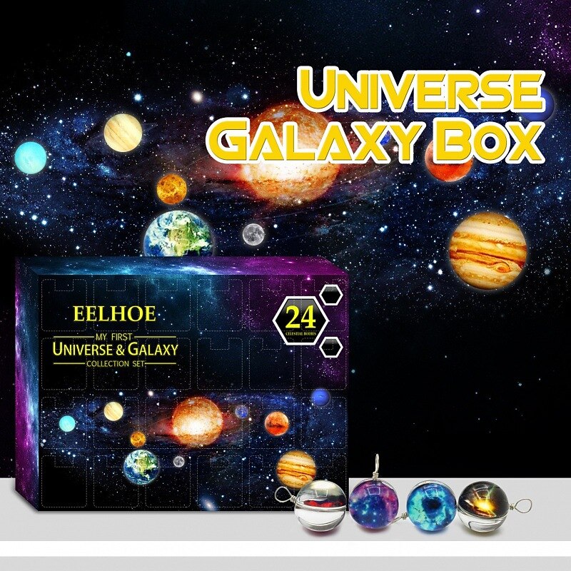 Christmas Advent Calendar Blind Box,Christmas countdown 24 days Advent calendar 24 days Surprise blind box Universe Planet blind box for Christmas Gifts4