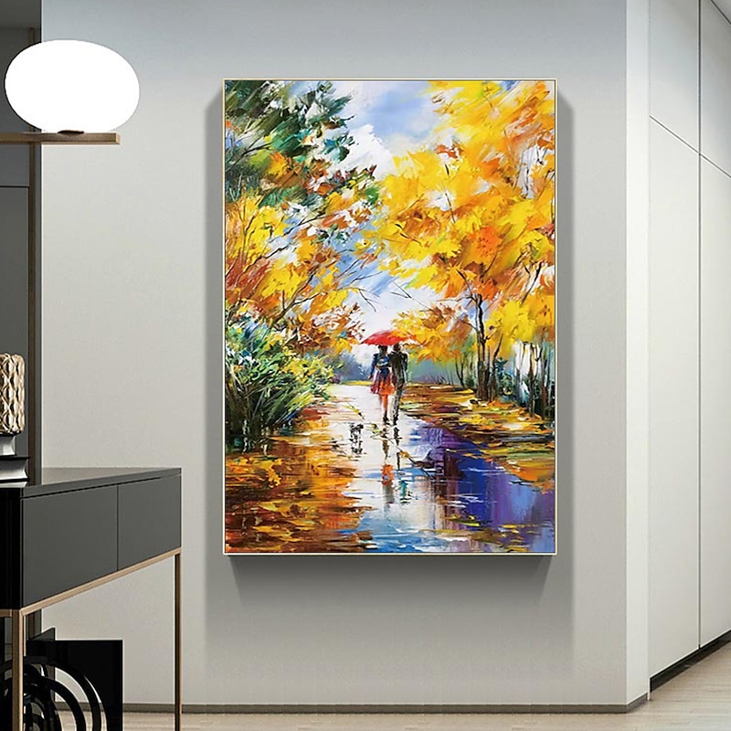 Mintura Handmade Trees Landscape Oil Paintings On Canvas Wall Art Decoration Modern Abstract Picture For Home Decor Rolled Frameless Unstretched Painting3
