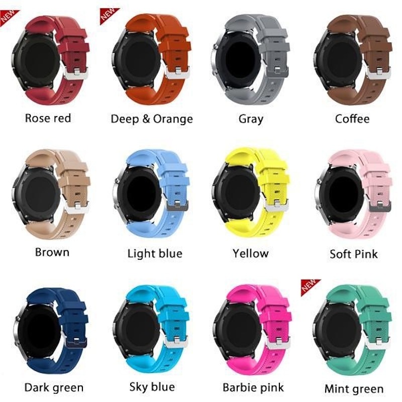 Silicone soft sport strap for Samsung galaxy watch 3 4 5 6 40mm 44mm 6 classic 43mm 47mm 4 classic 42mm 46mm 5 LTE 5 PRO 20mm 22mm bracelet belt for Huawei watch gt 2 /2e/2 pro2