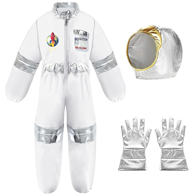Boys Girls' Astronaut Cosplay Costume For Halloween Masquerade Cosplay Kid's Leotard / Onesie Gloves Hat3