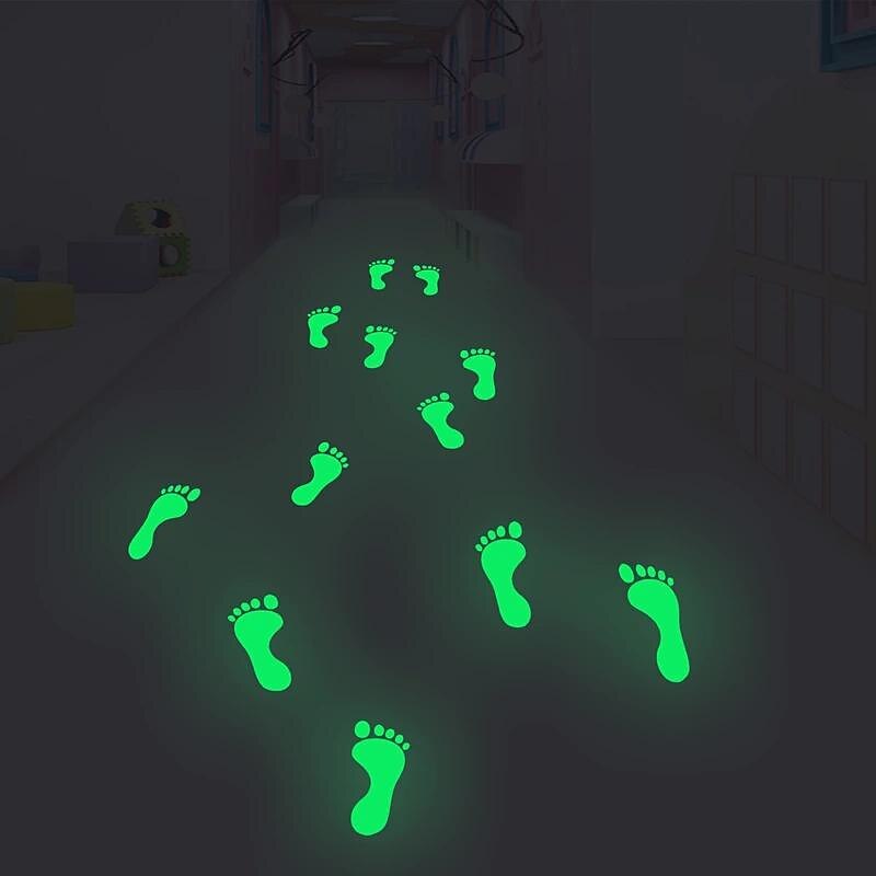 Glow In The Dark Footprint Stickers Decals Luminous Funny Decor for Amusement Park Kindergarten Bedroom Great Wall Decor for Girls and Boys Gift 2PCS for Halloween4