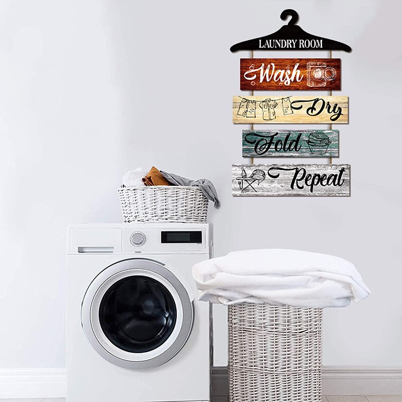 1pc Laundry Wood Wall Sign, Wooden Plaque Sign Wall Decor Accessories, For Laundry Shop Cafe Room Decor Household Items4