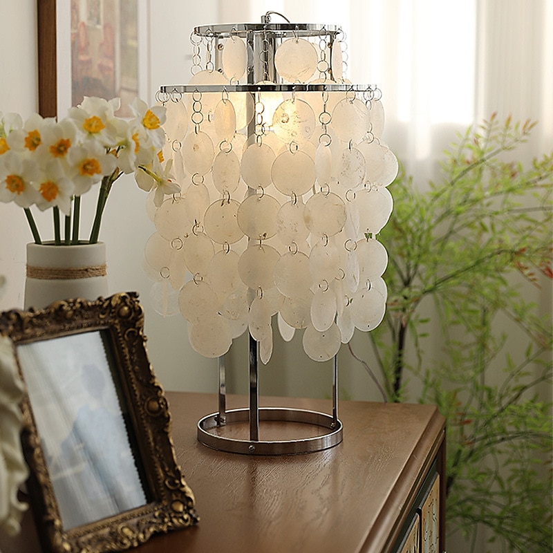 Shell Bedside Table Lamp Decoration Bedroom Bedside Lamp 110-240V