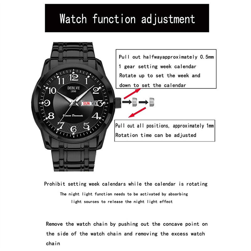 Luxury Mens Watches Luminous Waterproof Stainless Steel Watch Quartz Men Date Calendar Business Wristwatch Relogio Masculino3