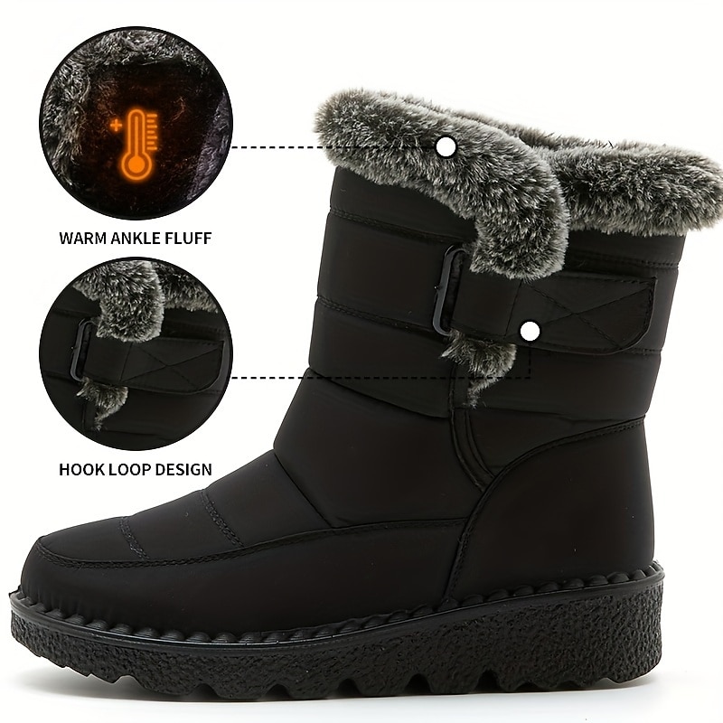 Women's Waterproof Winter Snow Boots - Warm, Slip-Resistant Outdoor Boots with Fur Lining for Cold Weather4