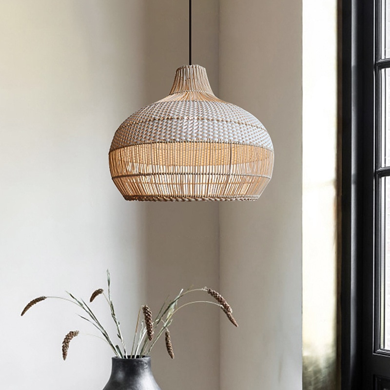 Bamboo Chandelier Retro Japanese Idyllic Style E26/E27 Chandelier Ceiling Lighting is Applicable to Living Room Bedroom Restaurant Cafe Bar Restaurant Club110-240V3