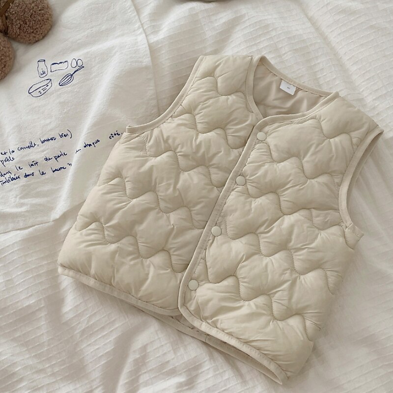 Toddler Girls' Vest Coat Solid Color Active School Cotton Coat Outerwear 3-7 Years Spring Taro purple Haze blue Carbon black3