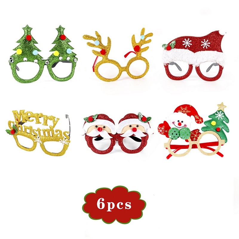 Christmas Decorations Glasses Set Adults And Children's Christmas Gifts Hats Headbands And Clapping Rings4