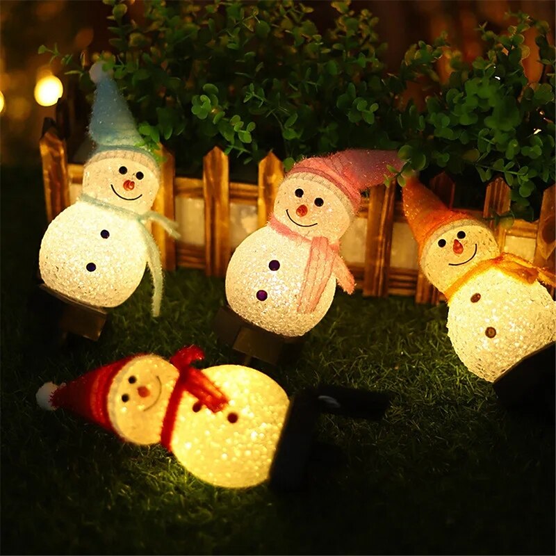 Snowman Solar Lamps Luminous Toys Christmas Ornament LED Lights For Home Party Garden Outdoor Decoration Kid Festival Gifts4