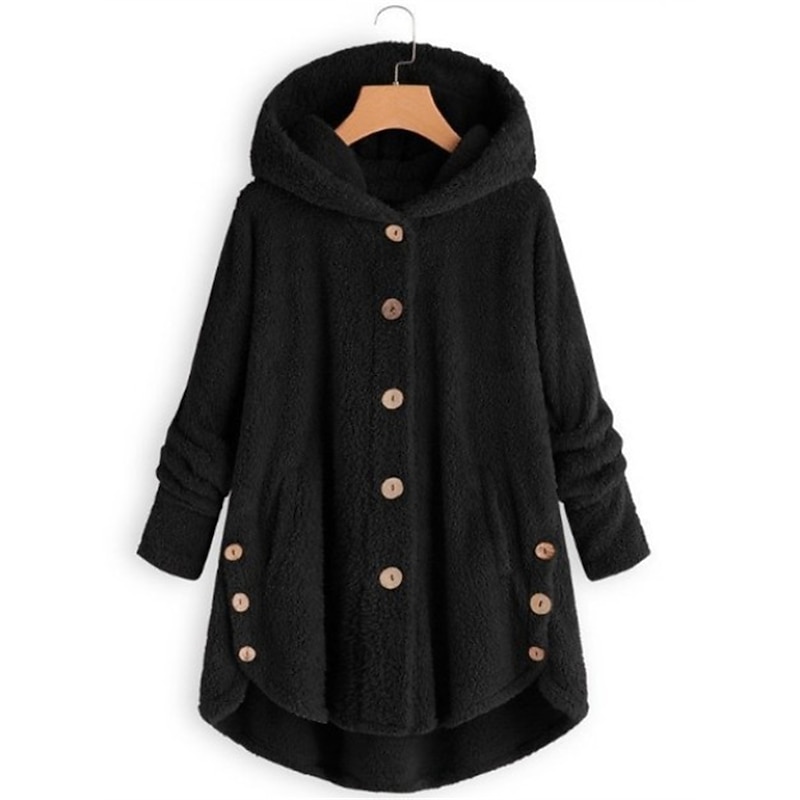 Women's Fleece Jacket Sherpa Jacket Teddy Coat Outdoor Valentine's Day Daily Fall Winter Coat Regular Fit Windproof Warm Comtemporary Stylish Plush Jacket Long Sleeve Leopard Plain Oversize Black4
