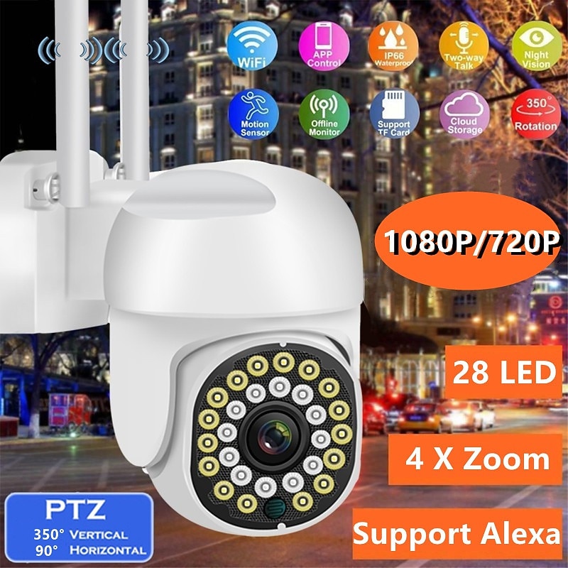 Full HD 1080P WiFi IP Camera Wireless Speed Dome PTZ IP66 Waterproof CCTV IR Outdoor Indoor NetCam Monitoring Auto Tracking Full Color Night Vision Security Camera2