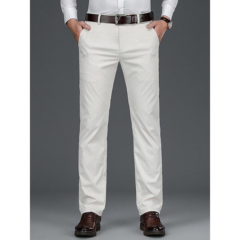 Men's Dress Pants Trousers Suit Pants Pocket Plain Comfort Breathable Outdoor Daily Going out Fashion Casual Black Royal Blue