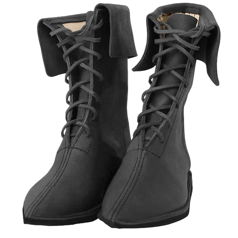Retro Vintage Medieval Renaissance Shoes Masquerade Cosplay Viking Crusader Fancy Dress Men's Unisex Celtic Pirate Carnival Halloween Masquerade Shoes2