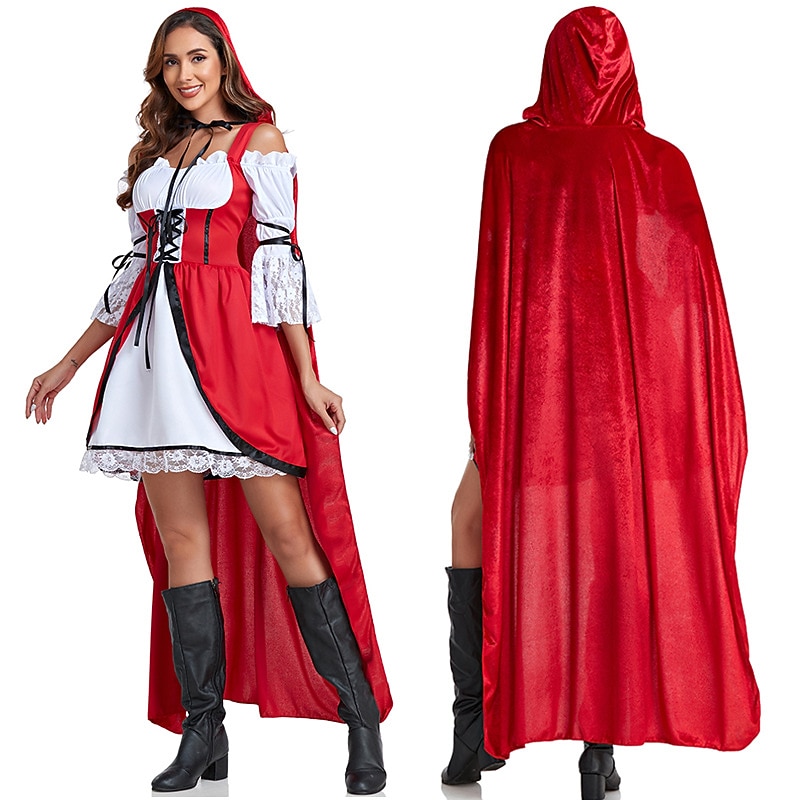 Little Red Riding Hood Halloween Cosplay Costume Carnival Costume Cosplay Sexy Costume Adults' Women's Halloween Carnival Masquerade Performance Party Halloween Easy Halloween Costumes Dress Up4