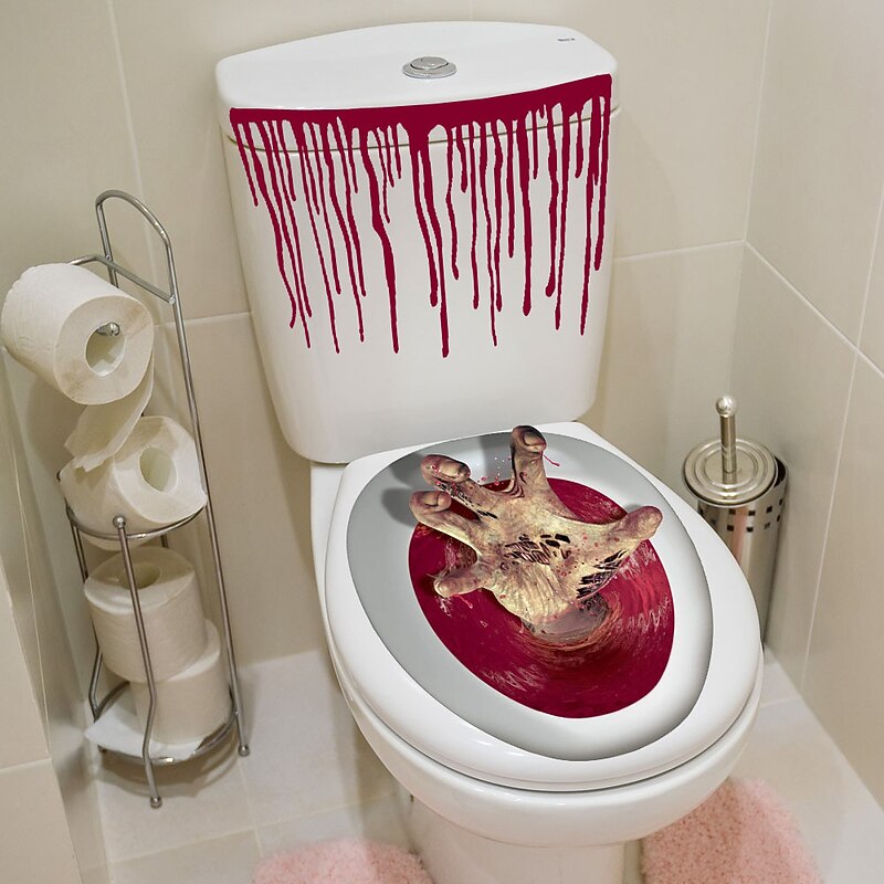 Halloween Sticker, Wizardry Blood Hand Print Horror Decoration, Wall Decal Wall Toilet Sticker Wall Decal Sticker3