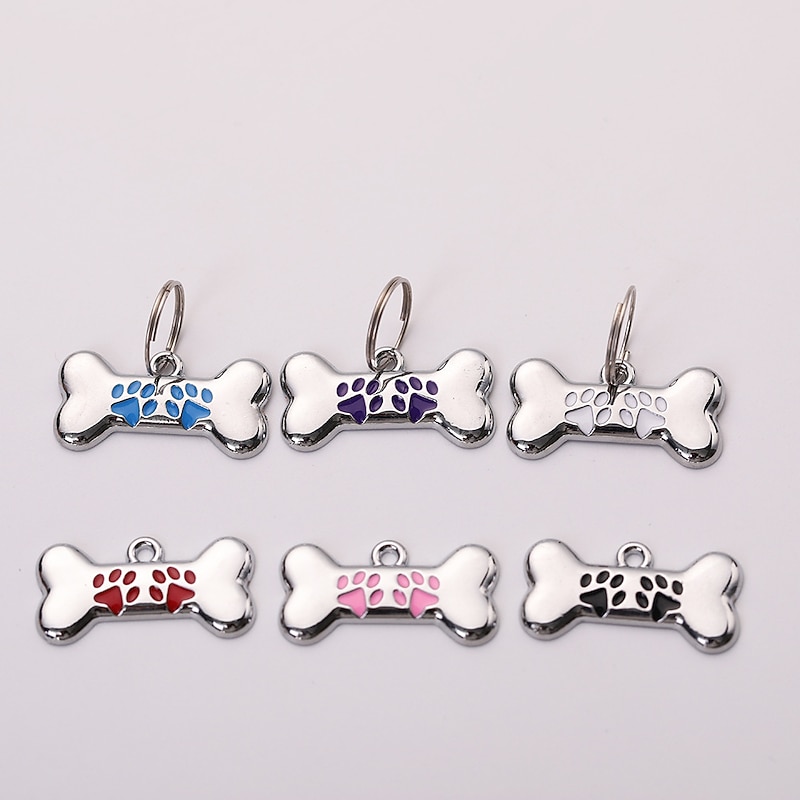 Metal Dog Tag Pendant Pet Collar Pendant Zinc Alloy Bone Pendant Engraved Identity Nameplate3